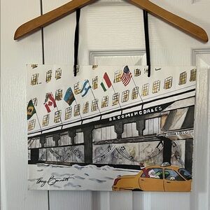 Tony Bennett Bloomingdale's Shopping Bag Urban Taxi Flags 2008 Holiday Santa